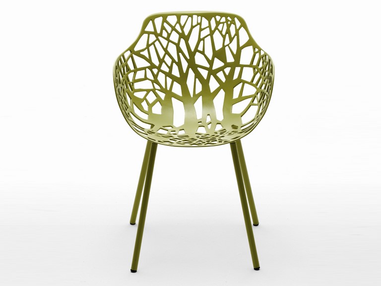 Folding and stackable chairs and armchairs in resin, steel, steel, aluminum,  teak