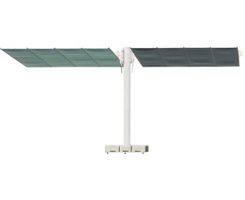 Decentralised and central pole umbrellas