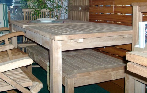 GIASONE Rectangular Extending Table Teak Wood Giardino di Legno