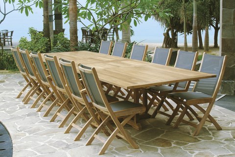 OLIMPO Rectangular Extending Table Teak Wood Giardino di Legno