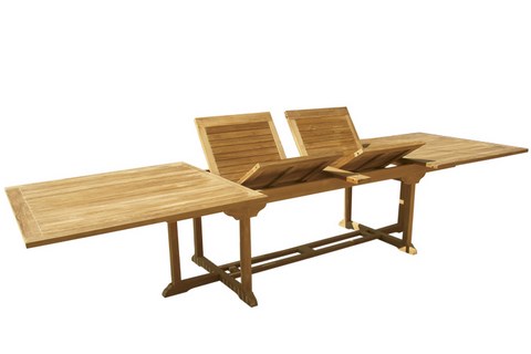 OLIMPO Rectangular Extending Table Teak Wood Giardino di Legno