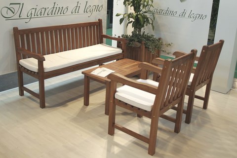 Classica 3 seat Bench teak wood Il Giardino di Legno