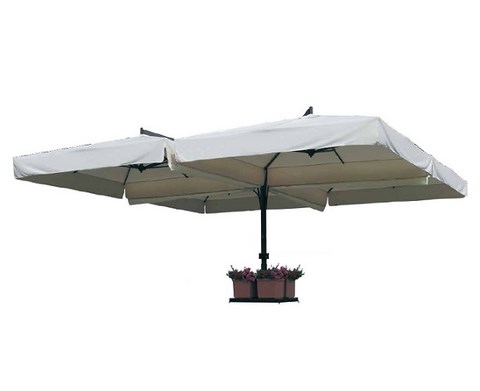 Decentralised and central pole umbrellas
